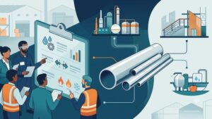 Современная иллюстрация нержавеющих стальных труб для руководства по выбору марки стали AISI в 2026 году